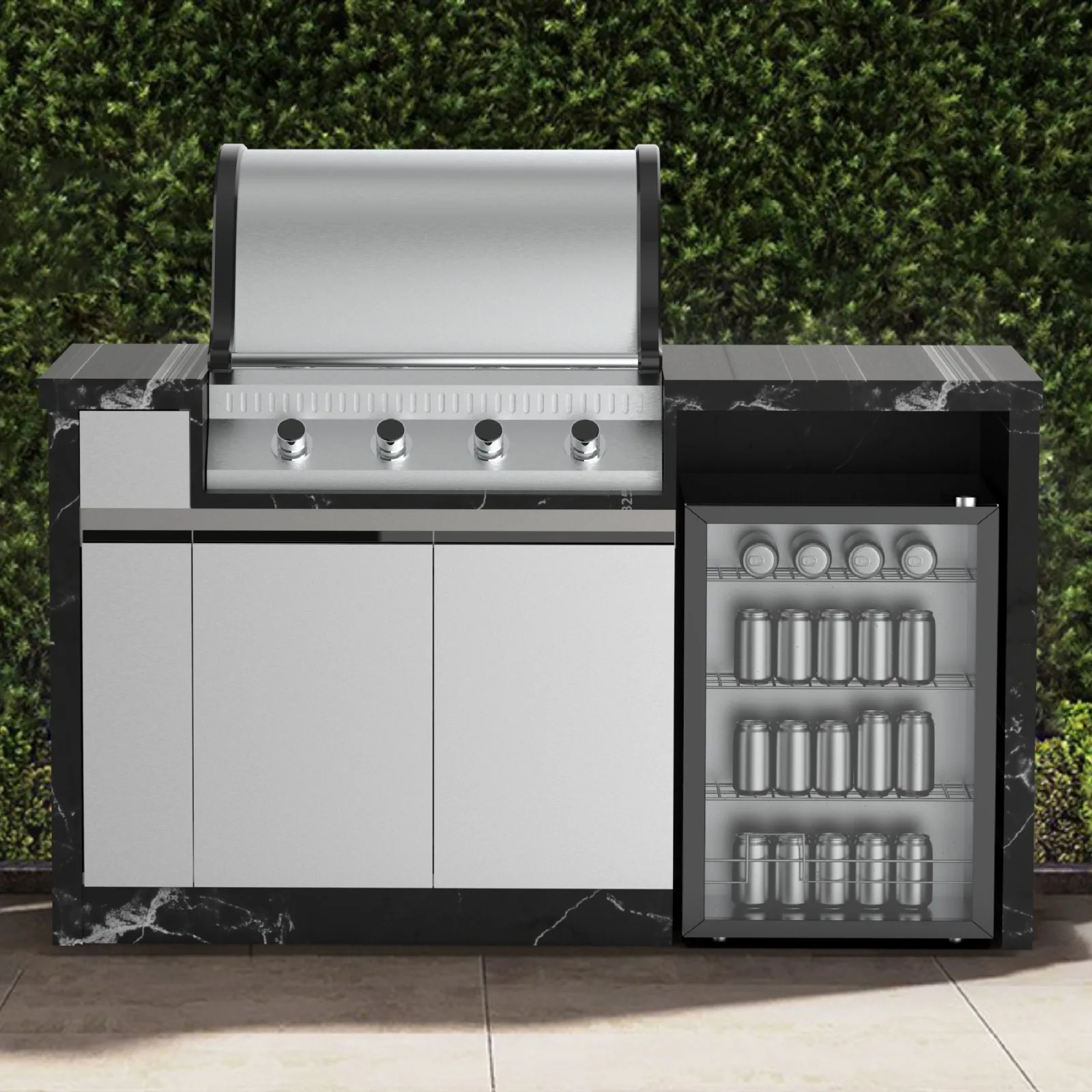 BBQ stainless steel aluminum kitchen outdoor sintered stone  cabinet