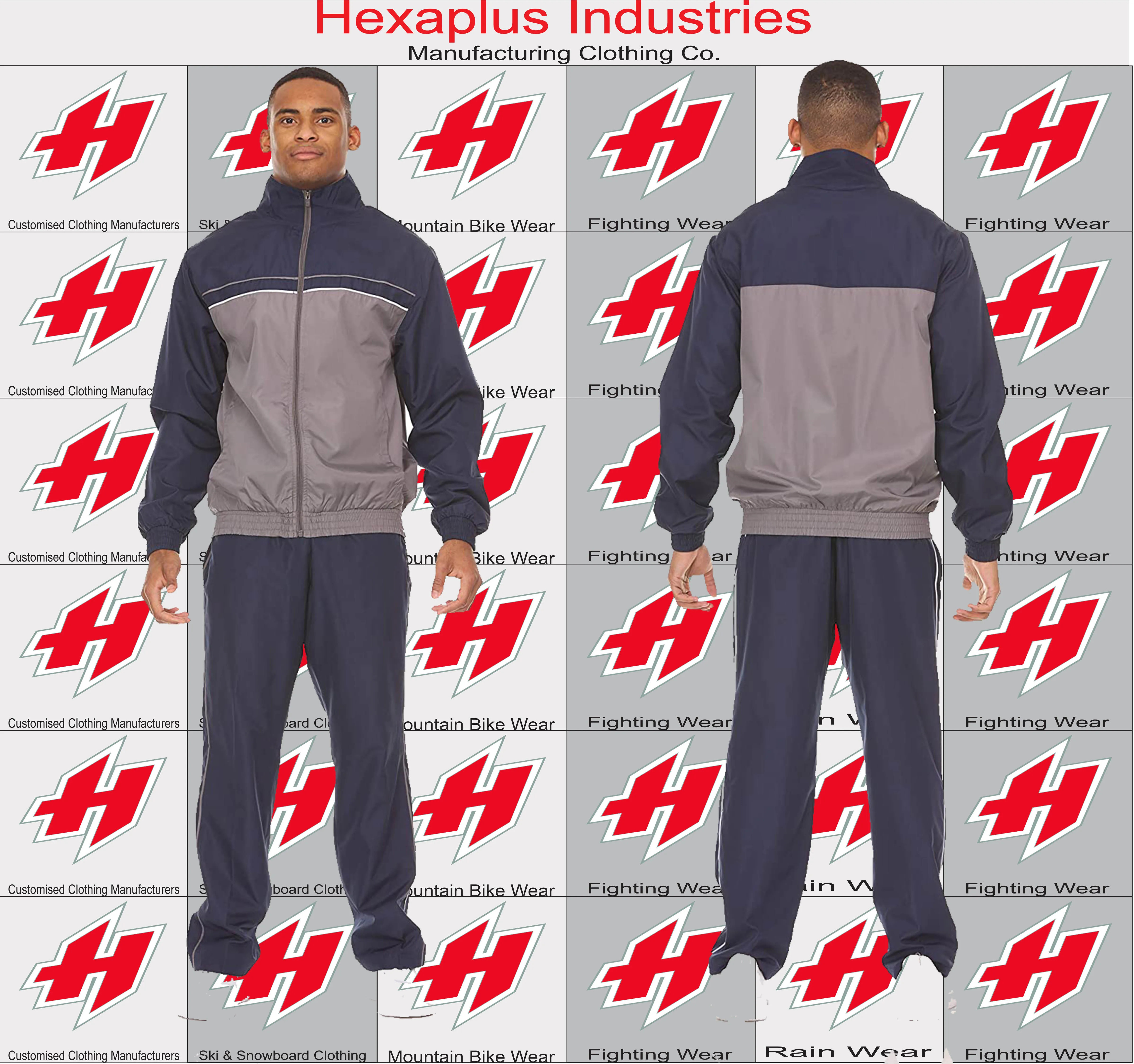 New Custom Casual Windbreaker Tracksuit Jogging Set, Sport Design Your Own Polyester track suit fabric 100% polyester