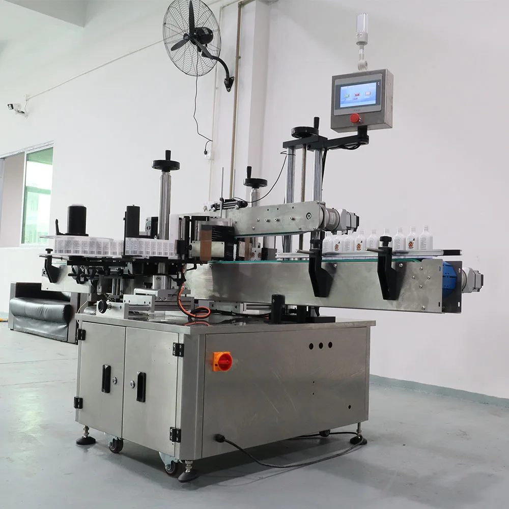 GOSUNM New Tabletop Flat Bottle Labeling Machine Label Dispenser Two Sides Labeling Machine for square bottle