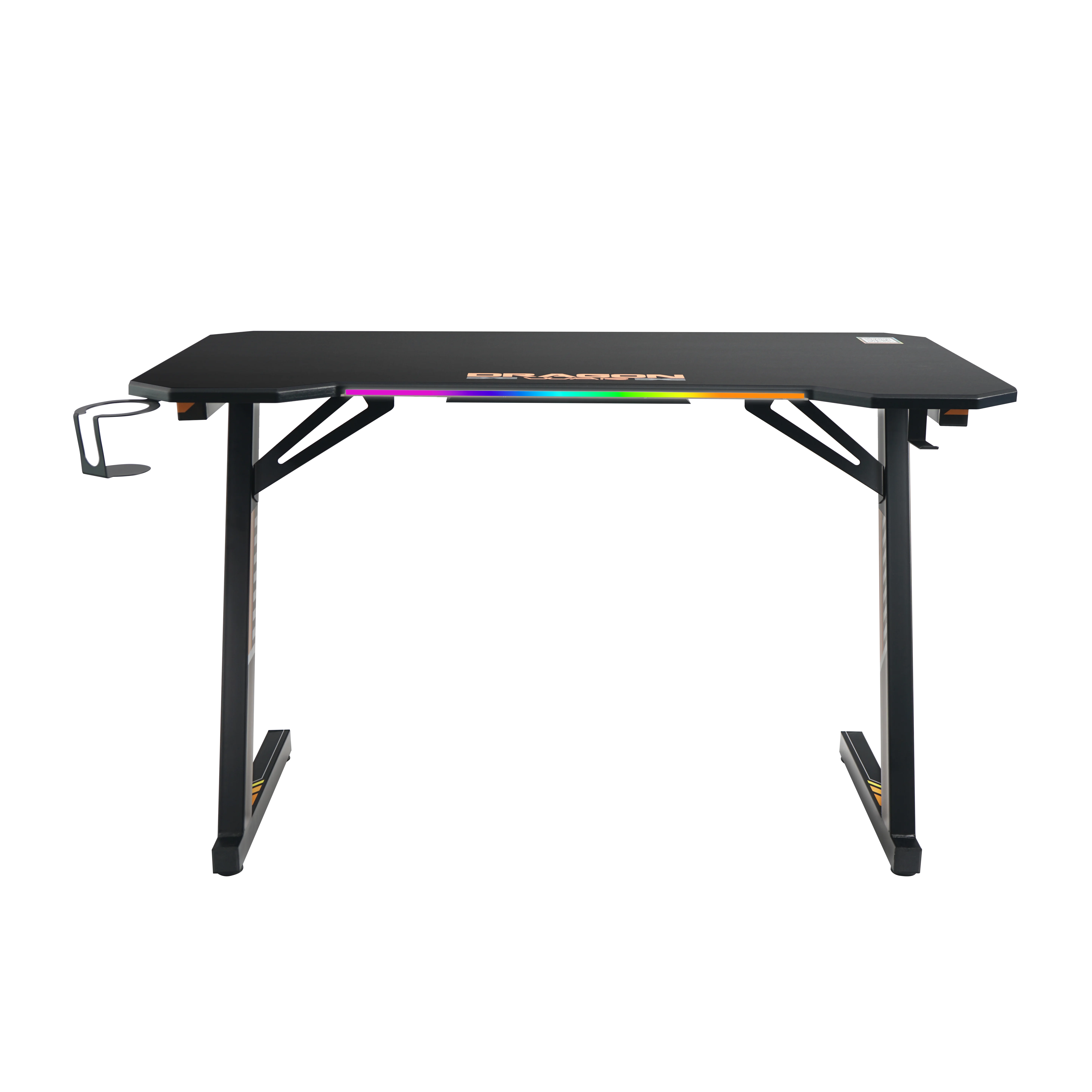 Dragon War RGB melamine fiber desktop apps light control RGB Z shaped steel leg cable box cup holder USB plug Gaming Table