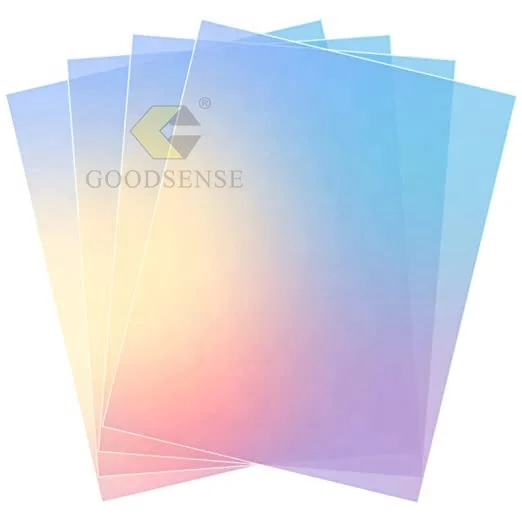 Goodsense Acrylic Iridescent Sheet Manufacturer 3mm Radiant Plexiglass Rainbow Lucite Sheet Tiles for Advertising Material