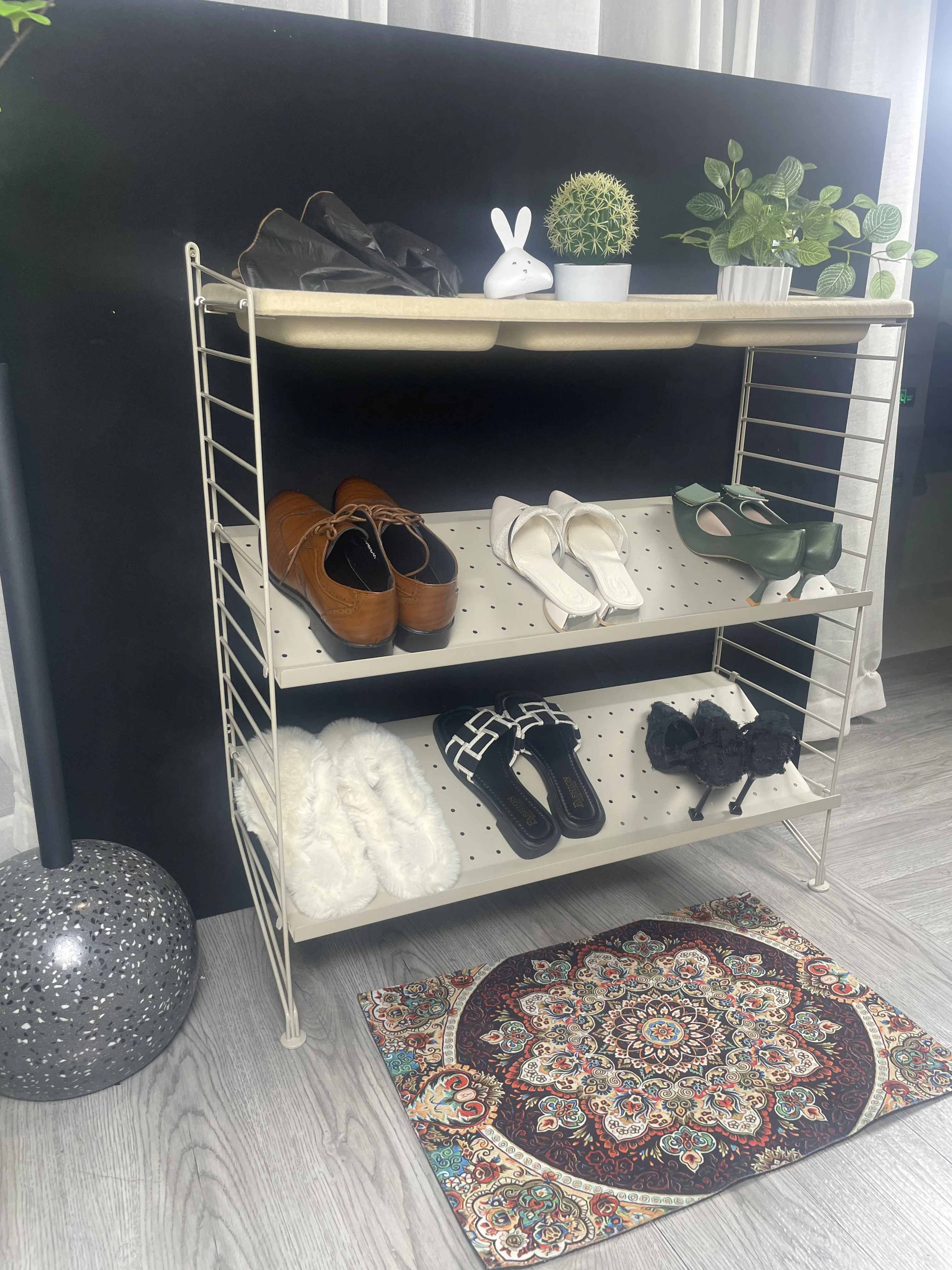 DISEN FURNITURE luxury new design Professional Modern Home metal smart Shoe Cabinet wall hanging shoe rack