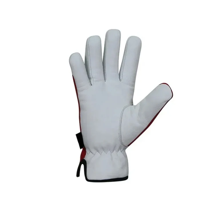 Leather & Cotton Back Diving Assembly Gloves Leather Industrial Safety Working Gloves for Hand Protection Premium Sheep For sale