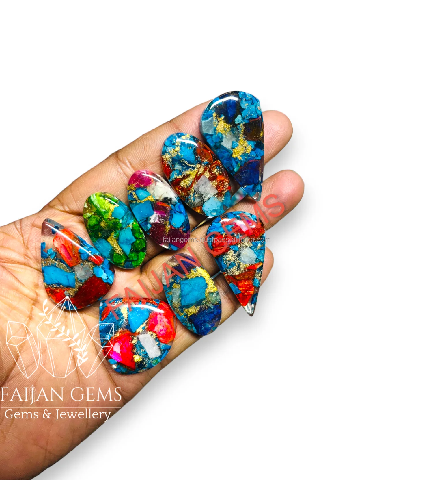 Synthetic  Pink Oyster Turquoise Mix Wholesale Lot Loose Gemstone For Jewelry Making Stones At Factory Price