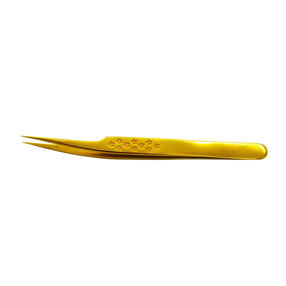 Set Of 2 Gold Plated New Custom Designed Volume Tweezers Lash Tweezers Eyelash Extension Tweezers Isolation