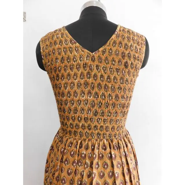 Block printed designer handmade cotton gown long dress women wholesale dresses