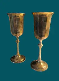 Silver Plated Brass Goblets/ silver wine goblets/