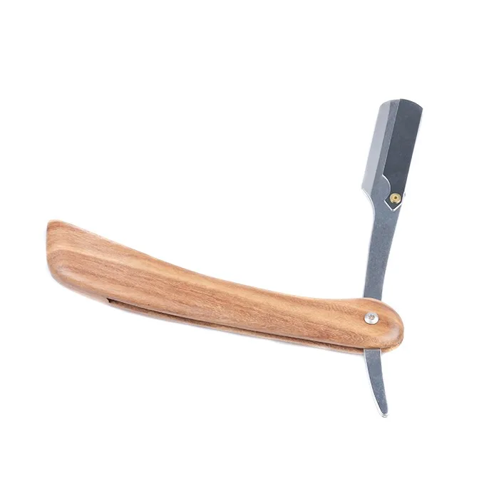 New Cheap OEM Unique Style Stainless Steel Folding Customized Logo Straight Razor Replaceable Barber Razor