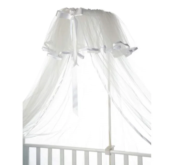 100% Italian Made Bed Canopy Structure Metal Pole White or Cream for Children Room for Bed or Crib with Hanging Clips