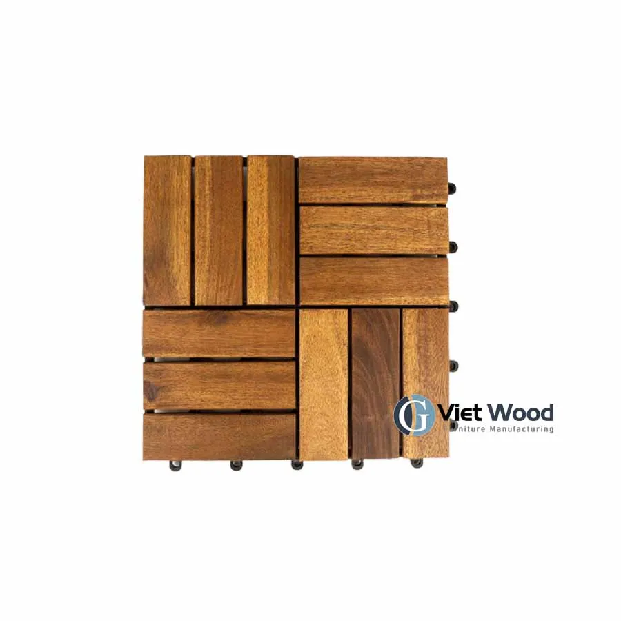 Best Seller 2023 High quality garden floor tiles acacia wood deck tiles interlocking wooden flooring pathway