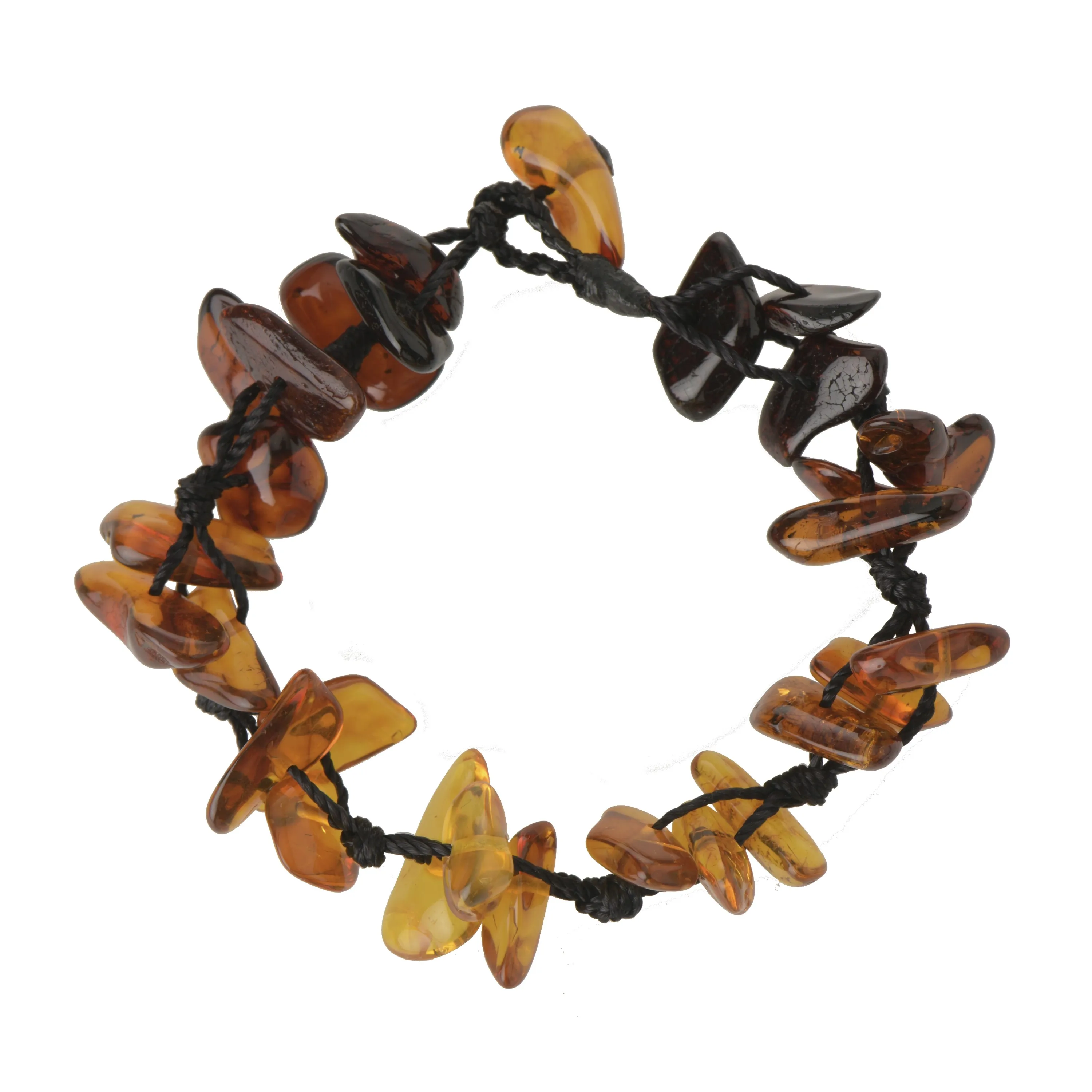 Handmade Baltic amber adult bracelet, made from polished Rainbow chip amber beads, Universal Sizes