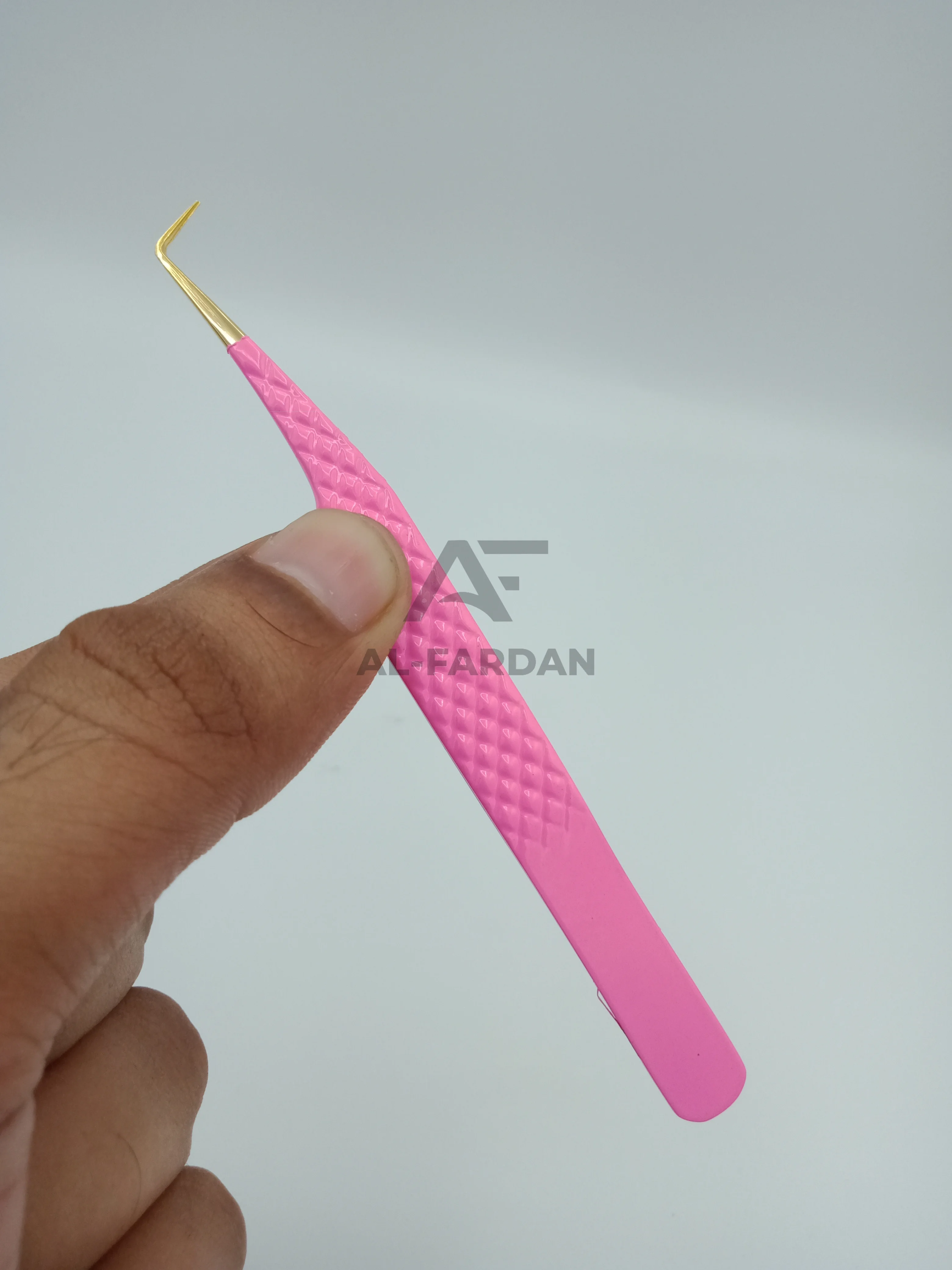 90 Degree Japanese Stainless Steel Diamond Grip Lash Volume Tweezers Hot Pink Gold Tip High Eyelash Extension Eyebrow Tool