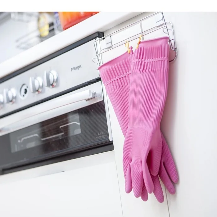 Scotch Brite 3M Anti-Slip Household Gloves, With Genuine 3M Hanger, 36cm Long - Helps Clean Doors, Wash Clothes