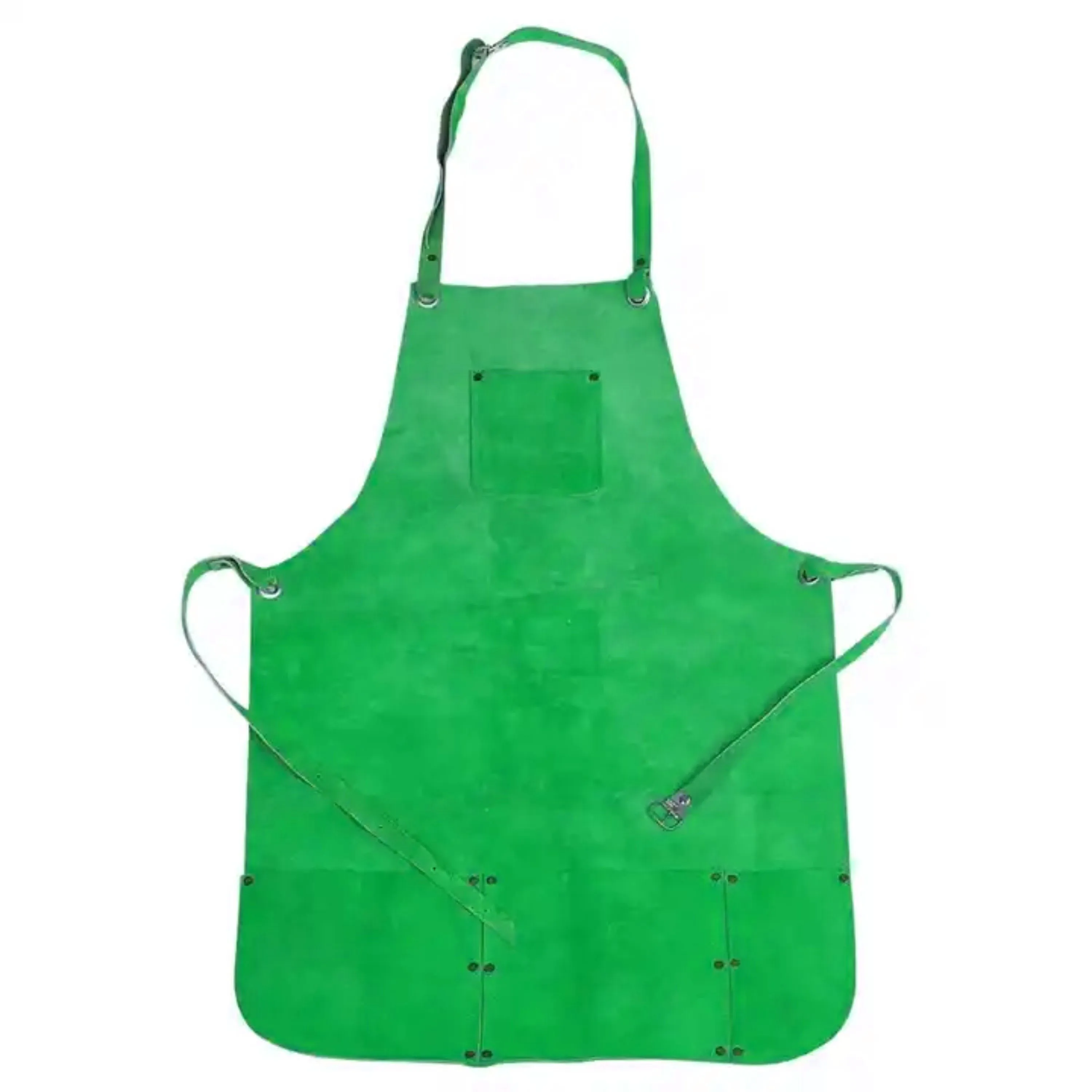 Heavy Duty Double Stitched Cowhide Split Leather Welders Apron Industrial Safety Body Protection for Construction Welding