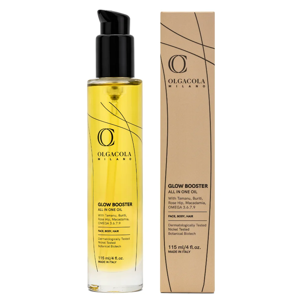 Best Italian Quality Glow Booster Oil Multi Active All in one Face Body Hair Vegan Organic Tamanu Buriti Oil Omega 3,9
