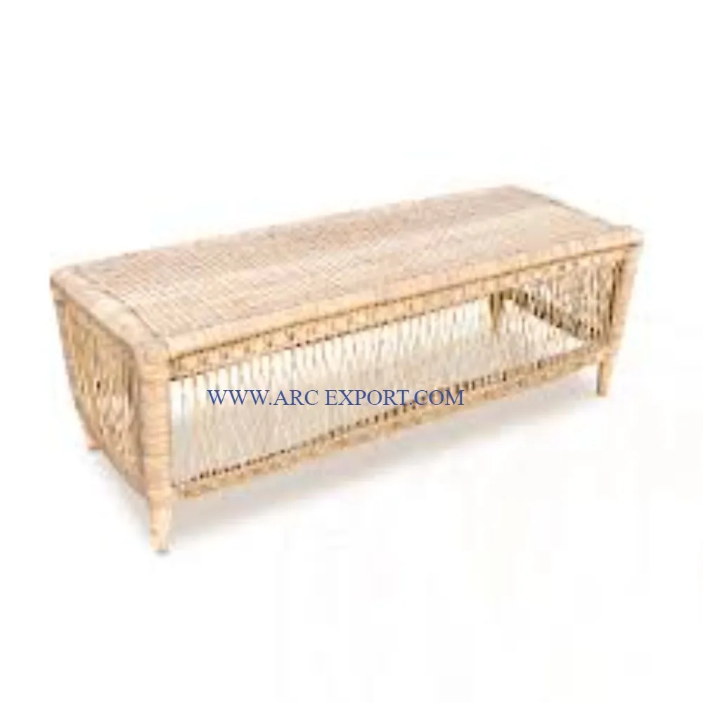 Classic Top Quality Large Size Jute Rattan Furniture Home Center Table Bedroom and Hotels Customized Shape Rattan Table In India