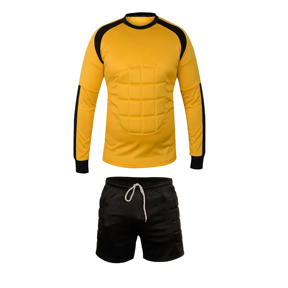 New Long Sleeve Pant Football Goalkeeper Padded Jersey Sports Soccer Wear Long Sleeve Goalkeeper Uniform Set