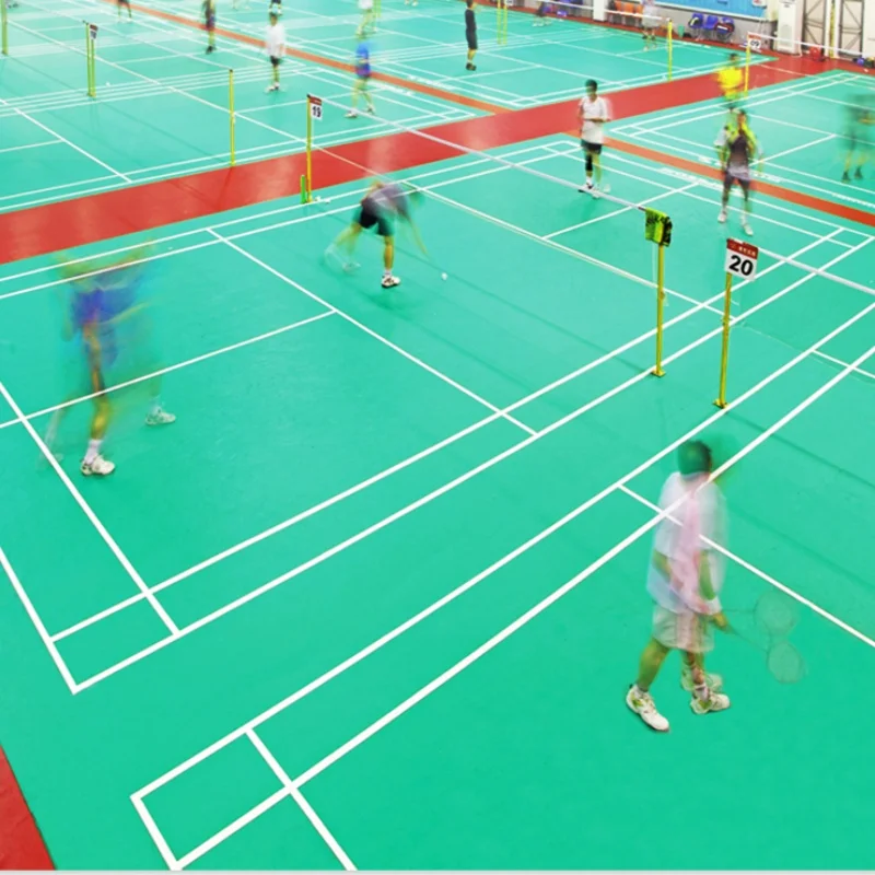 4.5/5/6/8 mm indoor badminton plastic flooring removable pvc floor badminton court mat BWF Certification
