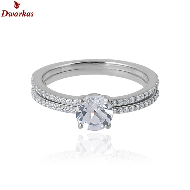 Custom Fine Fashion Jewelry Rings White Zirconium Stones 925 Sterling Silver Zircon Ring for Women