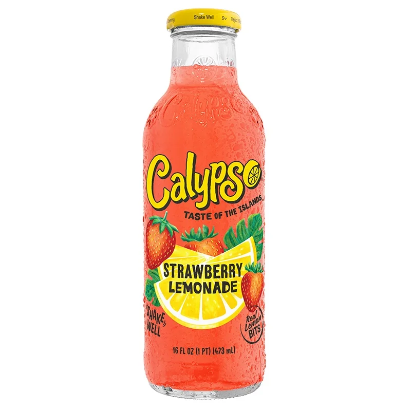 Calypso All Natural Flavors Lemonade Drink / Best Selling Soda Drink Calypso / Calypso 473ML x 12 glass bottles Kiwi Lemonade /