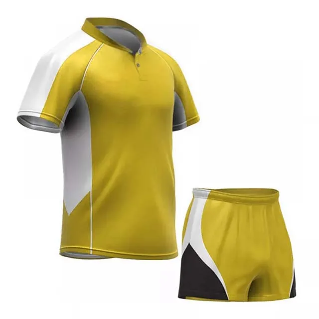 Latest Design Custom Made Rugby Shirt Rugby Uniform Sports Wear Team Unisex Different Color Adults Rugby Jersey and Short Sets