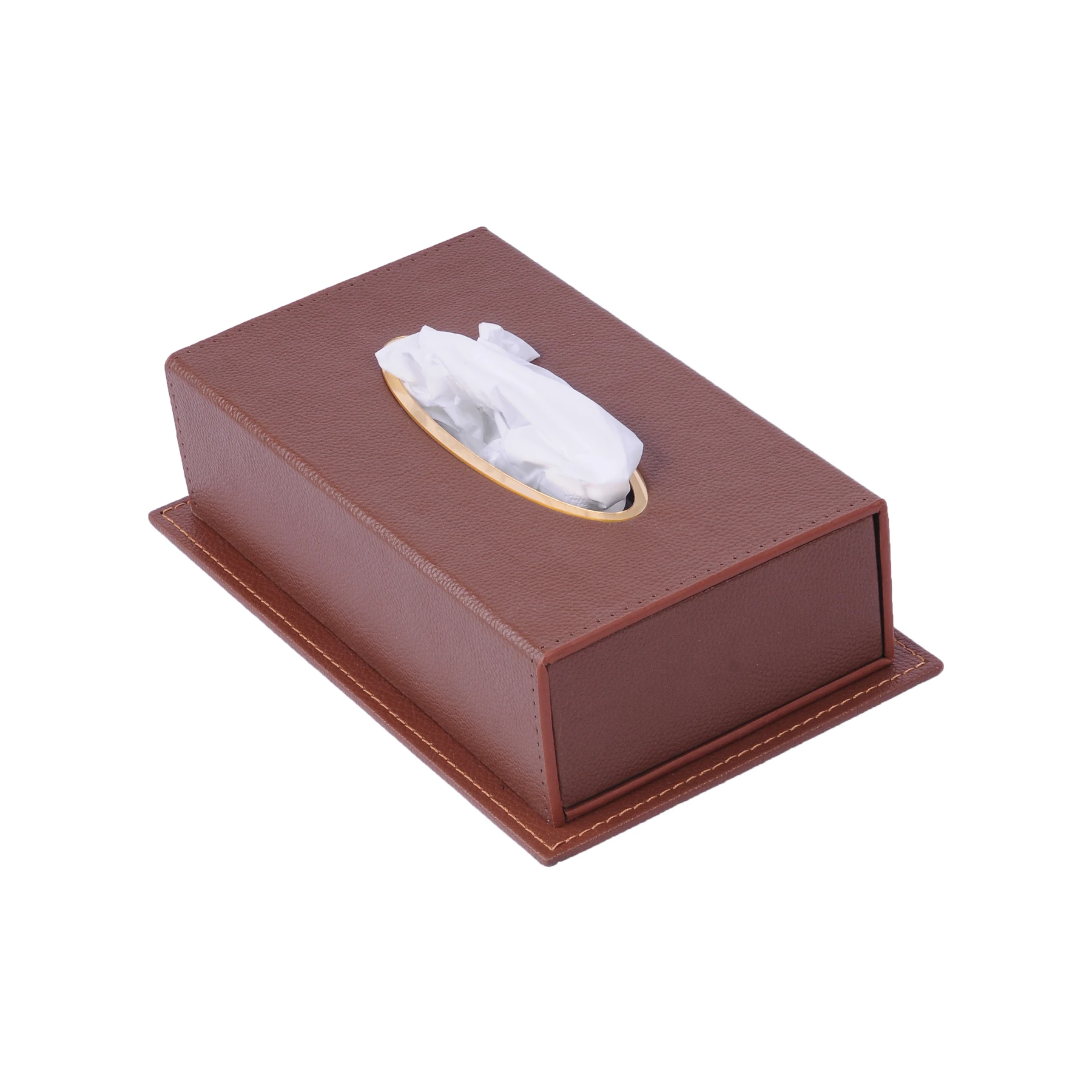 Leather Desk Organizer Tissue Paper and Napkins Dispenser Office Set