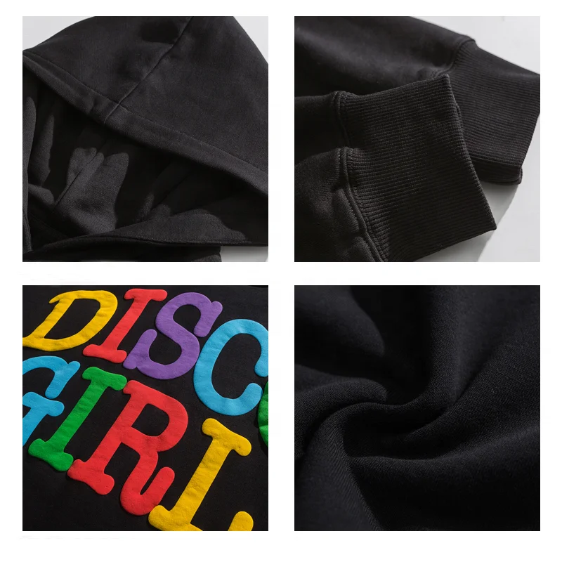 New Wholesale custom logo 3d puff Oversize 3d Puff Print hodddies Unisex Streetwear Pullover Puff Print pullover hoodie