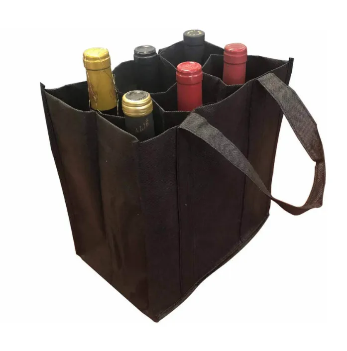 Customized imprinted logo wine bag tote reusable shopping bag wholesale cheap  /eco promotional wine bag with logo
