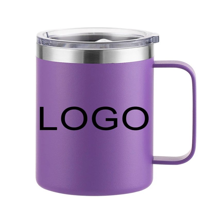 Wholesale BPA Free Stainless Steel Double Walled 12 oz Insulated Vacuum Camping Travel Tea Coffee Mug With Handle