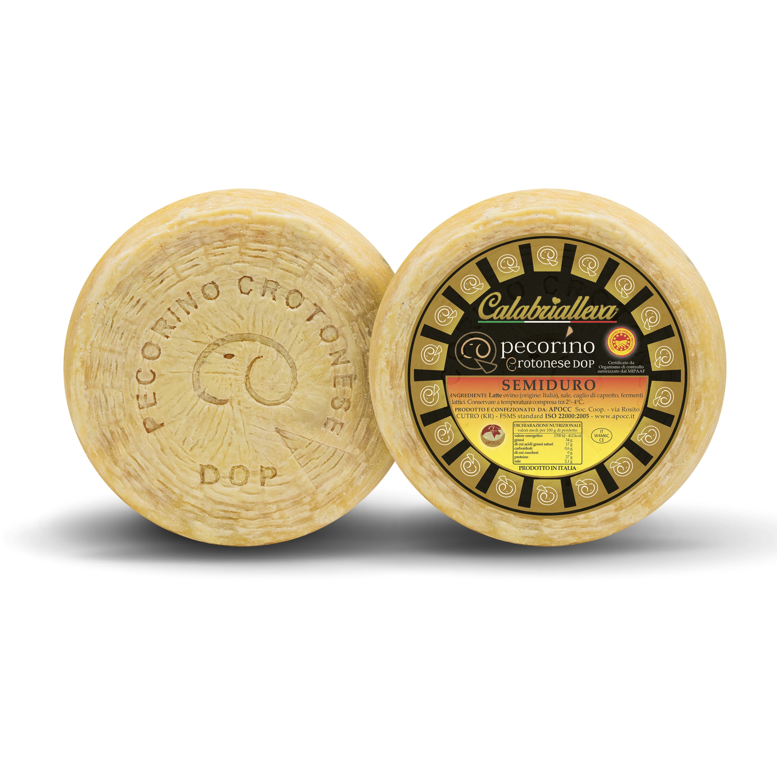 Italian semi hard sheep cheese PECORINO CROTONESE PDO 2 Kg Italian food experience