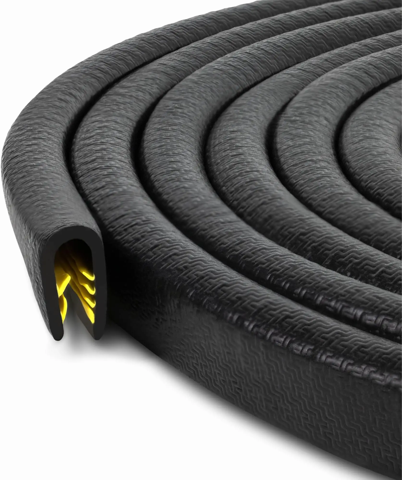 Large Black Rubber Edge Trim 10 Feet (3.05 Meters) Door Seal for Modern Style Fits Edge 1/4 Inch Door Hardware