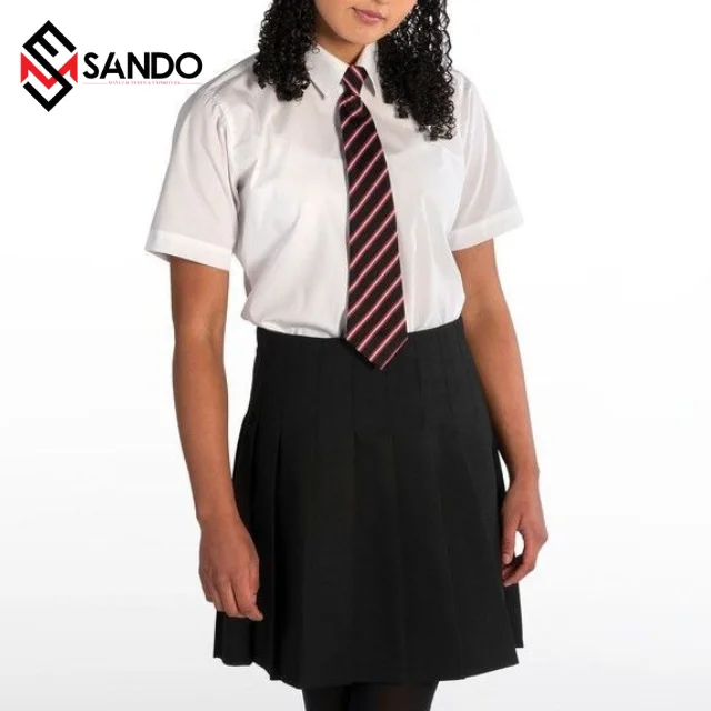 Wholesale Custom logo Two Pieces school uniforms Polyester/Cotton School Uniform Shirts womens skirts school supplies for girls