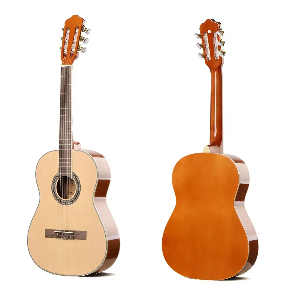 Genesis Brand Musical Instrument Nylon String Portable POM Nut & Saddle Wood Color Classical Guitar for Beginner