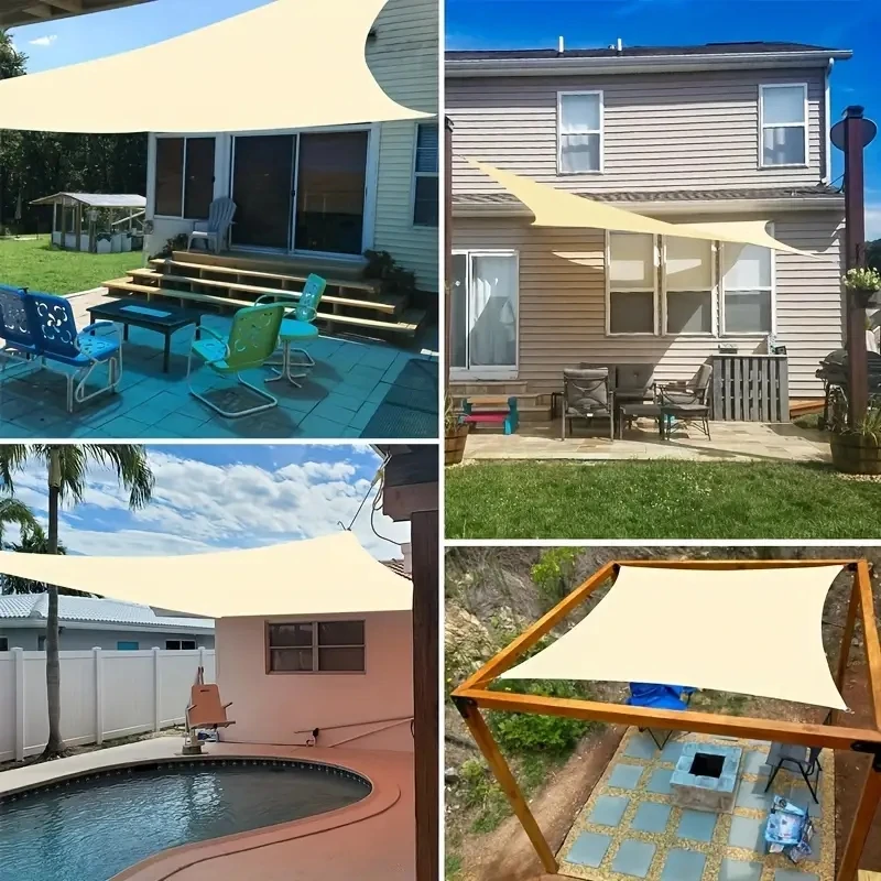 Waterproof UV Resistant Polyester Balcony Security Privacy Screen Garden Home Terrace Rainproof Sunshade Sail