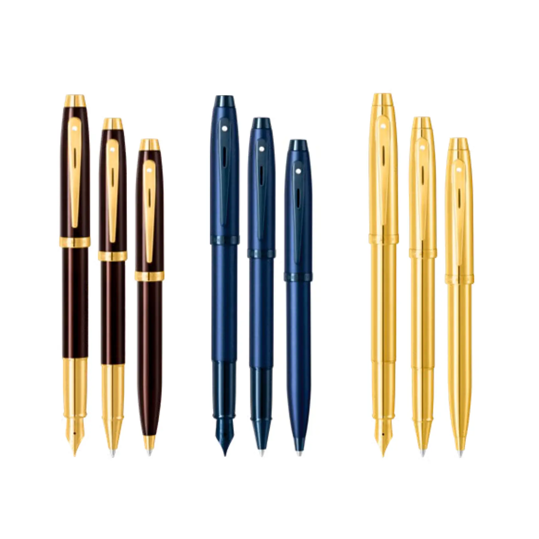 Sheaffer 100 Glossy Black with Gold Tone Trim with Fine Stainless Steel Nib Rollerball & Ballpoint Pens Corporate Parker gift