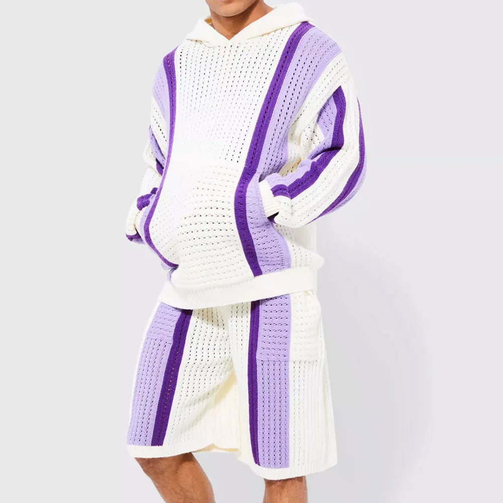 Sports Hoodie With Matching Shorts With Stylish Design Tracksuit Sets Wholesale Stylish Short Sleeve Men Hoodie and Shorts Set