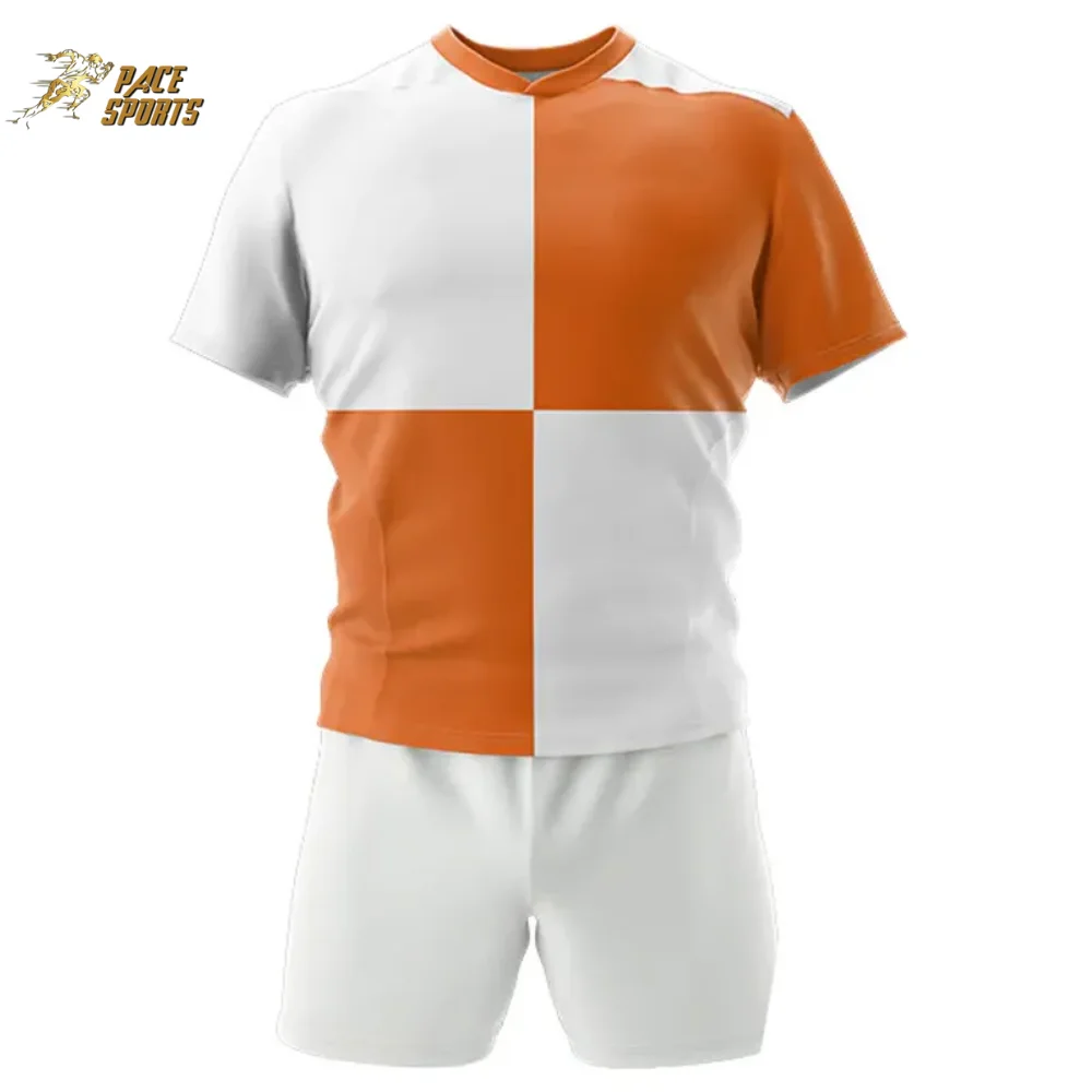 High Quality Custom Rugby Shirt with Shorts Green White Sublimated Sports Uniform Set Hot Sale Thick Latest Design Jerseys