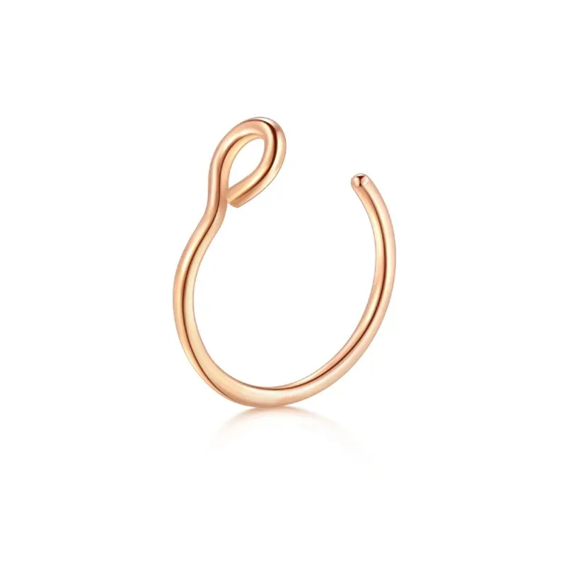 Stainless Steel Fake Nose Ring Hoop Non-Pierced Septum Rings Nose Clip Fake Nose Piercing Body Jewelry