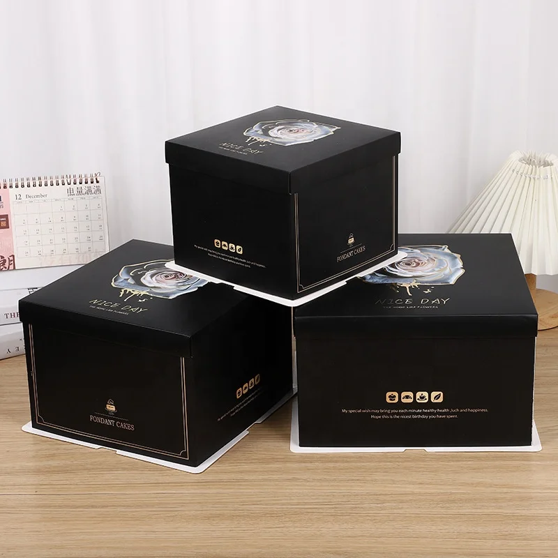 wholesale-cake-boxes number black craft paper cupcake window panelled box black and white cupcake box