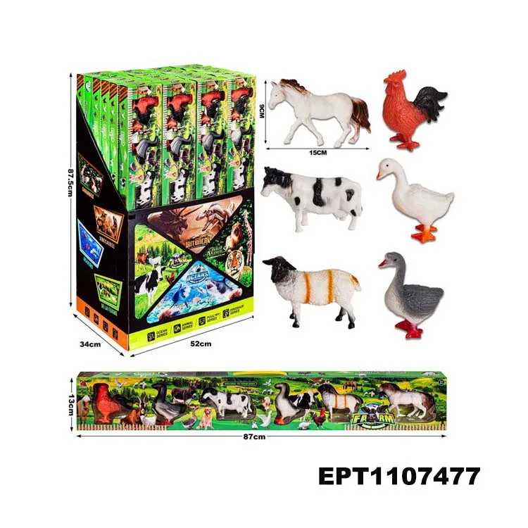 EPT Dollar Toys 24Pcs Learning Farm Animal Figurines Model Simulation Mini Jungle Dinosaur Wildlife Marine World Toy For Kid