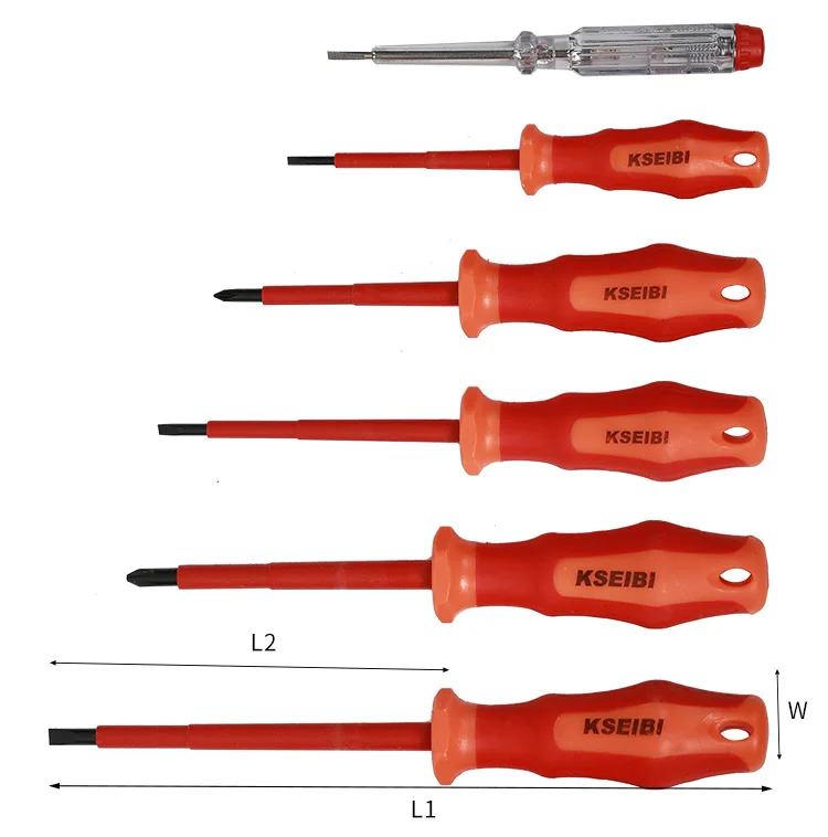 KSEIBI High quality VDE INSULATED SCREWDRIVER SET 6-Pc for ensure they are safe to use when working with electricity, up to 1000