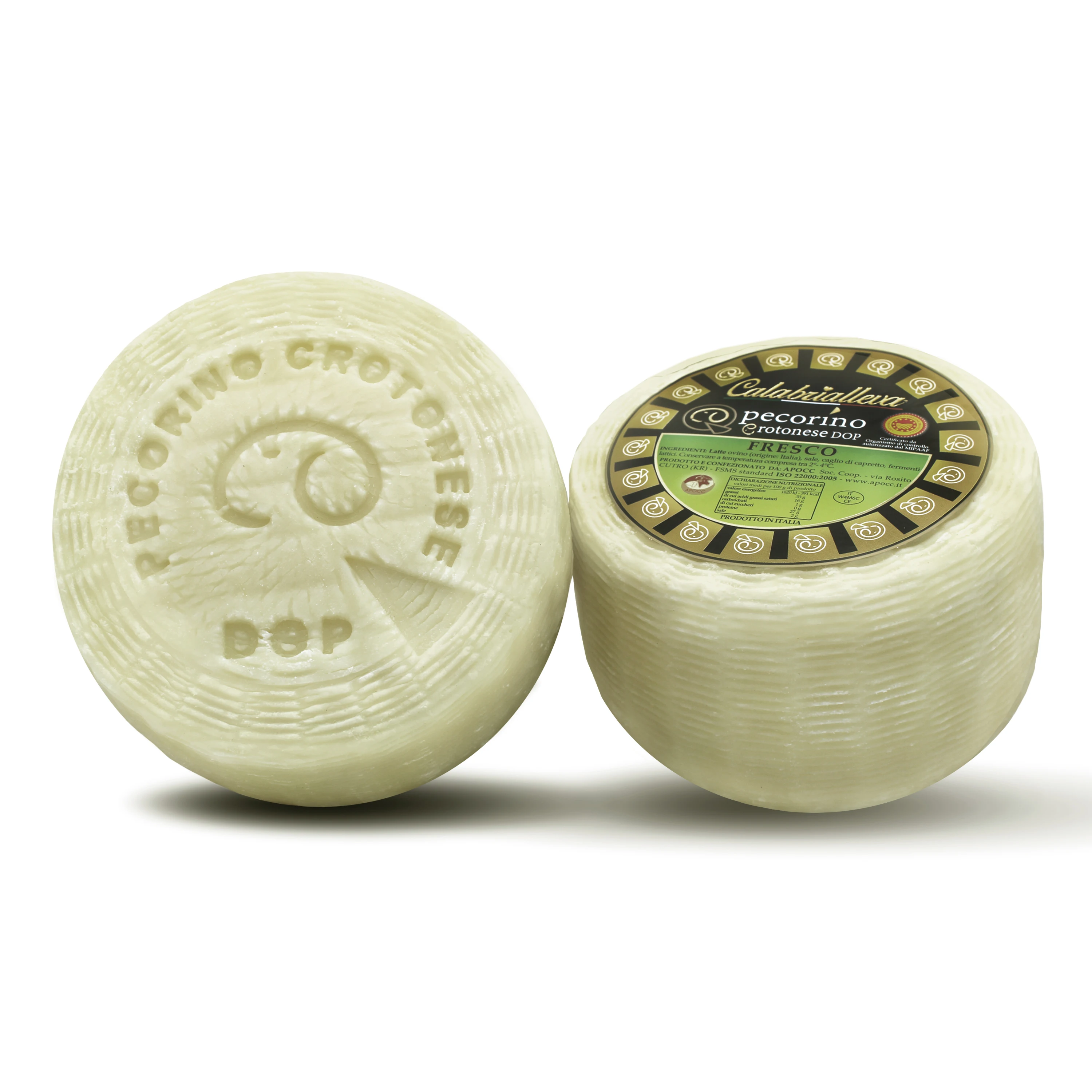 Fresh cheese PECORINO CROTONESE PDO 2 Kg  block sheep cheese food