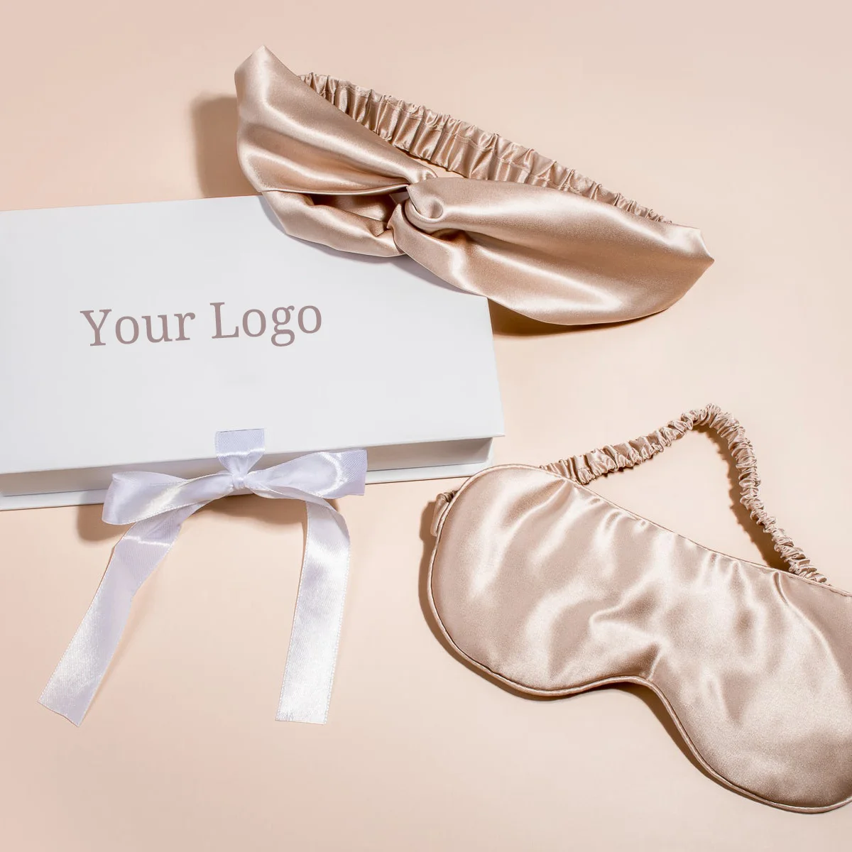 Custom Luxury Mulberry Silk Eye Mask Sleepmask Headband Hairband With Gift Box