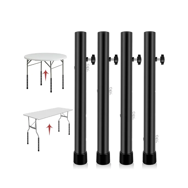 Heavy-Duty Steel Folding Table Leg Extender Adjustable Straight Curved Legs Folding Table Height Increaser Furniture Accessory