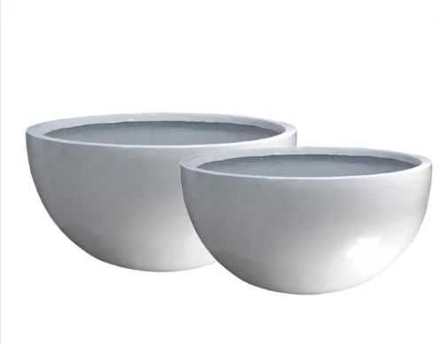 Modern Simple Model Large Vase Soft Decoration Fiberglass Reinforced Flowerpot for Office & Shopping Mall Use Floor Condition