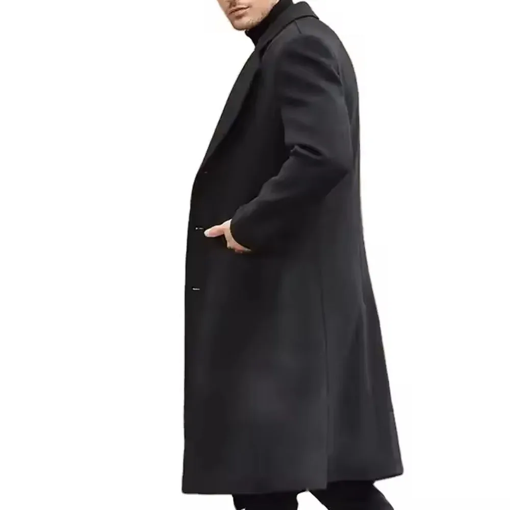 Classical New Men Fashion Wear men Long Coat Autumn and winter season men Leather Overcoat best quality Custom Color