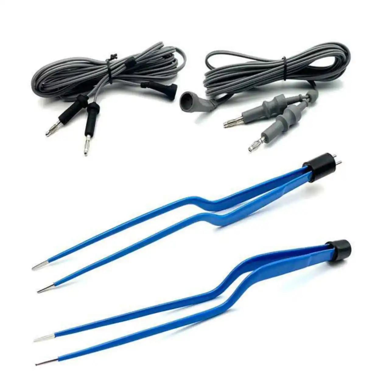 US-Bayonet Bipolar Forceps Insulated Reusable & Silicon Cable CE ISO Approved Exceptional Quality Tools