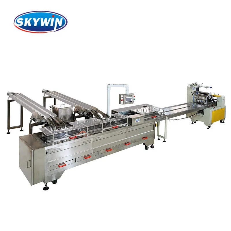 Two-land One-color Jam Cream Chocolate Filled Soft Hard Biscuit Cookie Sandwich Machine with SK-420 Flow Packing Machine