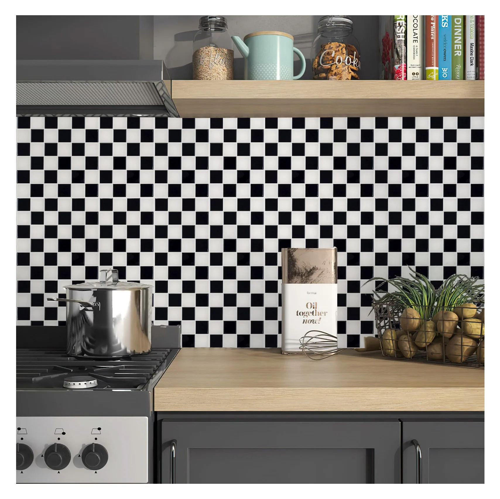 waterproof tiles mosaic wall sticker kitchen bathroom toilet self adhesive anti oil pvc wallpaper heat resistance wall decor