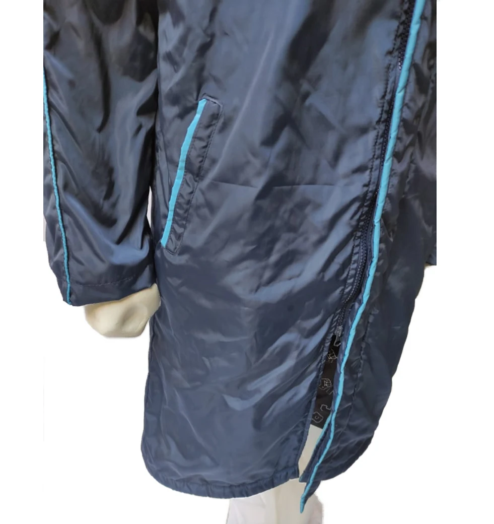 Waterproof swim parka surf poncho robes jacket sleeve striped adult swim parka coat robe waterproof changing Beach Robe Coat